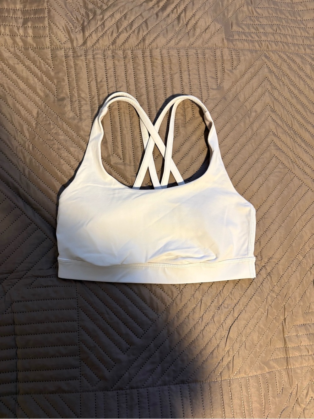Lululemon White Strappy-Back Sports Bra – Size 4